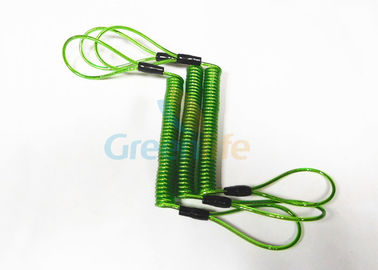 Secuencia verde translúcida trenzada vinilo de la cuerda del acollador plástico de acero de la bobina