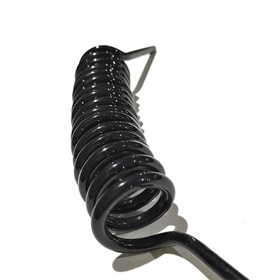 Espeso 6 mm de diámetro Negro PU Cables de resorte en espiral longitud personalizada