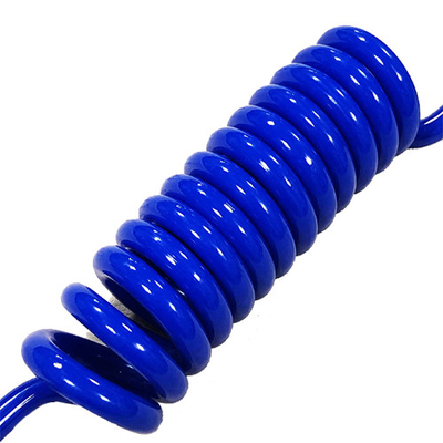 El uso de las herramientas de seguridad de la bobina de tubos de poliuretano de color azul brillante y grueso