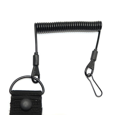 Cinturón de retención de pistola de alambre de acero fuerte enrollado negro con correa de cinta