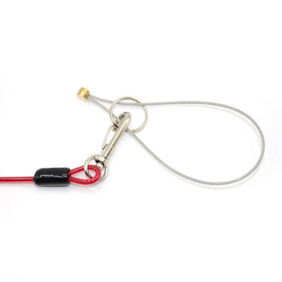 Cable de alambre de red transparente bobina de cinta de cordón transparente rojo con bucle / giratorios