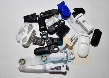 La liga segura del pacificador del ABS plástico acorta los accesorios del acollador de los clips de la correa negros/blanco/azul