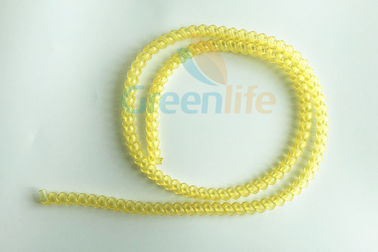 Cordón retractable amarillo translúcido de la bobina, correo espiral plano de la bobina del sorbo longitud de 1 metro