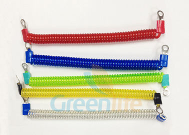 Cordón retractable coloreado de la bobina del alambre de acero con los terminales/los protectores del ojeteador