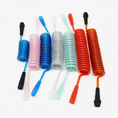 Llave en espiral colorida elástica plástica Lanyard With Locking Screwgate Carabiners