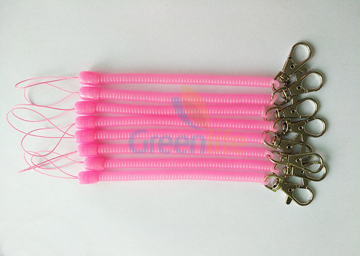 Tenedor dominante de extensión plástico de la bobina con el clip de la secuencia y de la broche, color rosado transparente
