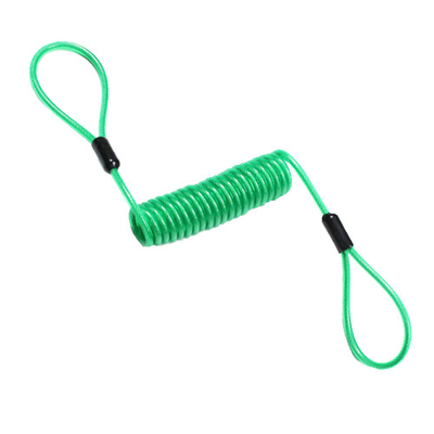 Los lazos dobles plásticos atan con alambre el verde de Lanyard Tool Drop Prevention Bungee de la bobina