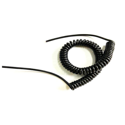 Largo cordón de cuerda en espiral negro TPU cubierto con cuerda de resorte