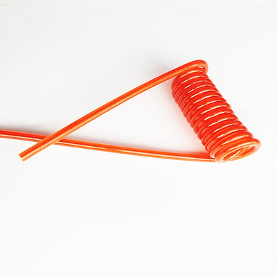 Fijación de alambre de acero bobina de resorte de cordón transparente de color naranja de plástico PU recubierto