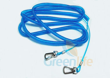 Cuerda azul el 15M de la PU Rod revestido de la seguridad del acollador de caña de pescar de alambre de acero inoxidable