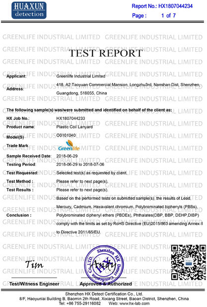 China Greenlife  Industrial  Limited certificaciones